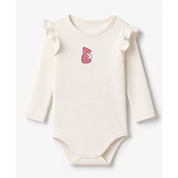 Bonfino Cotton Knit 100% Cotton Full Sleeves Teddy Bear Printed Onesies Pack of 3 - White & Pink