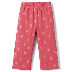 Bonfino 100% Cotton Knit Full Sleeves T-Shirt & Pyjama Night Suit with Heart Bear & Text Print Pack of 3- Pink White & Red