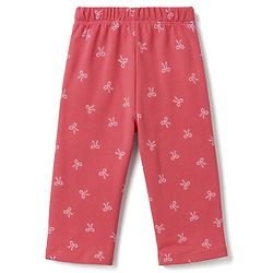 Bonfino 100% Cotton Knit Full Sleeves T-Shirt & Pyjama Night Suit with Heart Bear & Text Print Pack of 3- Pink White & Red