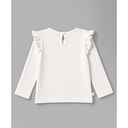 Bonfino 100% Cotton Knit Full Sleeves T-Shirts with Frill Detailing and Hearts Print Pack of 3 - Light Pink Pink & White
