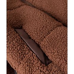 Bonfino Woven Full Sleeves  Fleece Hooded Jackets with Bear Patch & Applique - Dark Brown