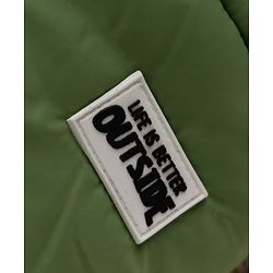 Bonfino Woven Full Raglan Sleeves Solid Color Block Winter Quilted Puffed High Neck Jacket - Dark Green