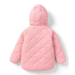 Bonfino Woven Full Sleeves Hooded Padded/Quilted/ Winter Jacket - Pink