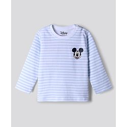 Bonfino Disney 100% Cotton Interlock Knit T-Shirt & Pyjama Night Suit with Mickey Mouse Graphic Print in White & Blue Pack of 3