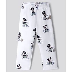 Bonfino Disney 100% Cotton Interlock Knit T-Shirt & Pyjama Night Suit with Mickey Mouse Graphic Print in White & Blue Pack of 3