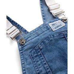 Bonfino Cotton Mix Woven Sleeveless Dunagree With Label - Blue