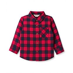 Bonfino Yarn Dyed Cotton Woven Full Sleeves  Shirt with  Buffalo Checks  - Red