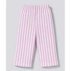 Bonfino Girls 100% Cotton Knit Full Sleeves T-Shirt & Pyjama Night Suit with Cherry & Pear Print Pack of 3 - Sky Blue Pink & White