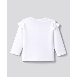 Bonfino Cotton Knit Full Sleeves  T-Shirt With Pasta Print - White