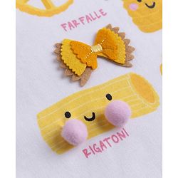 Bonfino Cotton Knit Full Sleeves  T-Shirt With Pasta Print - White