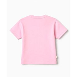 Bonfino 100% Cotton Knit Half Sleeves T-Shirt and Pants Set With Cherry Print - Pink