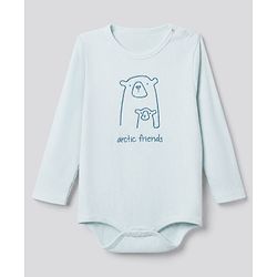 Bonfino Cotton Elastane Knit Drop Needle Structure Fabric Full Sleeves Onesie With Leggings & Bib - Light Blue