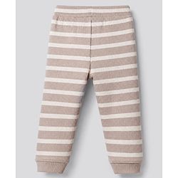 Bonfino Cotton Elastane Knit Drop Needle Structure Fabric Full Sleeves T-Shirt & Yarn Dyed Pyjama Night Suit with Animal Print Pack of 2 - Beige & Brown