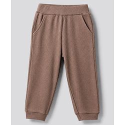 Bonfino Cotton Elastane Knit Drop Needle Structure Fabric Full Sleeves T-Shirt & Yarn Dyed Pyjama Night Suit with Animal Print Pack of 2 - Beige & Brown
