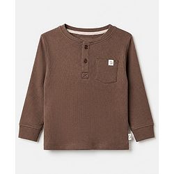 Bonfino Cotton Elastane Knit Drop Needle Structure Fabric Full Sleeves Co-Ords T-Shirt & Pyjama Night Suit with Home Grown Print Pack of 3 - Brown Beige & Navy Blue
