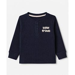 Bonfino Cotton Elastane Knit Drop Needle Structure Fabric Full Sleeves Co-Ords T-Shirt & Pyjama Night Suit with Home Grown Print Pack of 3 - Brown Beige & Navy Blue