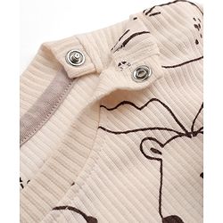 Bonfino Cotton Elastane Knit Drop Shoulder Half Sleeves Oversized T-Shirt and Joggers Set With Animal Print - Light Pink