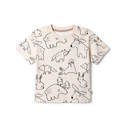 Bonfino Cotton Elastane Knit Drop Shoulder Half Sleeves Oversized T-Shirt and Joggers Set With Animal Print - Light Pink