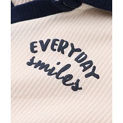 Bonfino Cotton Knit Raglan Full Sleeves Polo T-Shirt Everyday Smiles Embroidery - Cream