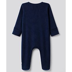 Bonfino Cotton Elastane Knit Drop Needle Structure Fabric & Yarn Dyed Full Sleeves Striped Sleep Suit with Polar Bear Print Pack of 3 - Navy Blue Beige & White