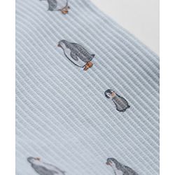 Bonfino Cotton Elastane Drop Needle Structure Knit Solid Full Sleeves Sleep Suit with Polar Bear & Penguin with Arctic Crew Print Pack of 3 - Royal Blue Cream Light Blue