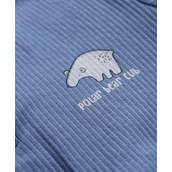 Bonfino Cotton Elastane Drop Needle Structure Knit Solid Full Sleeves Sleep Suit with Polar Bear & Penguin with Arctic Crew Print Pack of 3 - Royal Blue Cream Light Blue