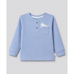 Bonfino Cotton Elastane Knit Drop Needle Structure Fabric Full Sleeves Co-Ords T-Shirt & Pyjama Night Suit with Penguin Print Pack of 3 - Sky Blue Blue & Pink