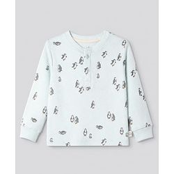 Bonfino Cotton Elastane Knit Drop Needle Structure Fabric Full Sleeves Co-Ords T-Shirt & Pyjama Night Suit with Penguin Print Pack of 3 - Sky Blue Blue & Pink