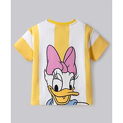 Bonfino Disney Cotton T-Shirts with Half Sleeves and Minnie Mouse and Daisy Duck Print Pack of 2 - Pink & Yellow