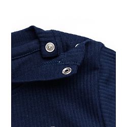 Bonfino Cotton Elastane Knit Drop Needle Structure Fabric & Yarn Dyed Full Sleeves T-Shirts & Striped Pyjama Night Suit with Polar Bear Print - Navy Blue