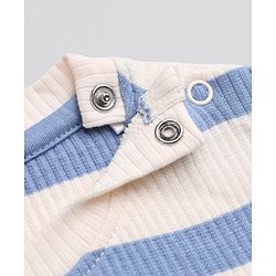 Bonfino Cotton Elastane Drop Needle Structure Fabric Knit Half Sleeves T-Shirt and Joggers Set - Light Blue