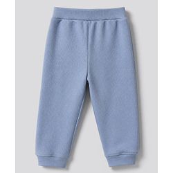 Bonfino Cotton Elastane Drop Needle Structure Fabric Knit Half Sleeves T-Shirt and Joggers Set - Light Blue
