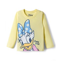 Bonfino Disney Single Jersey Knit Full Sleeves T-Shirt & Pyjama Night Suit with Daisy Duck Graphics - Yellow