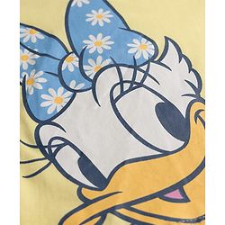 Bonfino Disney Single Jersey Knit Full Sleeves T-Shirt & Pyjama Night Suit with Daisy Duck Graphics - Yellow