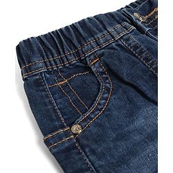 Bonfino Cotton Mixes Woven Full Length Washed Jeans with Panelled Balloon Fit - Blue