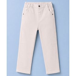 Bonfino Woven Full Length Solid Baggy Fit Jeans - OffWhite