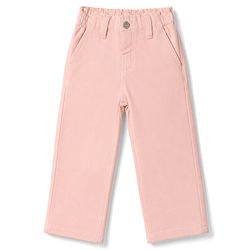 Bonfino Woven Full Length Wide Leg Solid Jeans - Light Pink