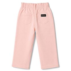 Bonfino Woven Full Length Wide Leg Solid Jeans - Light Pink