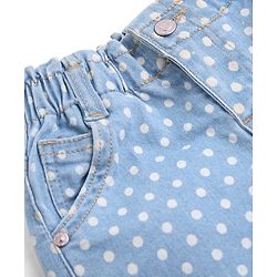 Bonfino Denim Full Length Jeans with Polka Dots Print - Blue