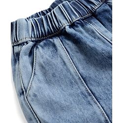 Bonfino 100% Cotton Woven Cut N Sew Washed Pull on Barrel Fit Jeans - Light Blue