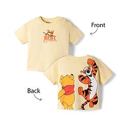 Bonfino Disney Interlock Knit Half Sleeves T-Shirt with Winnie The Pooh Print - Yellow