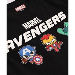 Bonfino Marvel Interlock Knit T-Shirt with Full Sleeves and Avengers Print - Black