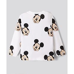 Bonfino Disney Single Jersey Knit Full Sleeves Co-Ords T-Shirt & Pyjama Night Suit with Mickey Mouse Print Pack of 2 - White & Grey