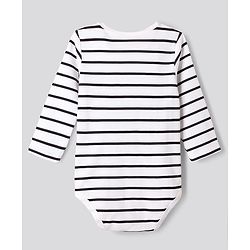 Bonfino Disney Interlock Knit Full Sleeves Striped Onesies With Mickey Mouse Graphic Pack of 3 - White, Blue & Red