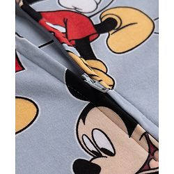 Bonfino Disney 100% Cotton Interlock Knit Full Sleeves Striped Sleep Suits with Mickey Mouse Graphic Print Pack of 3 - White, Light Blue