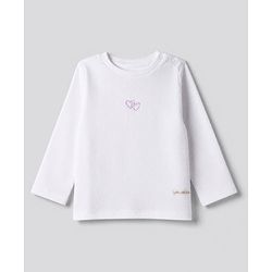Bonfino 100% Cotton Waffle Knit Full Sleeves T-Shirt & Pajama Night Suit with Heart Embroidery - White, Purple