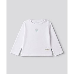 Bonfino 100% Cotton Waffle Knit Full Sleeves T-Shirt & Pajama Night Suit with Strawberry Embroidery & Made with Love Text Patch - White, Light Blue