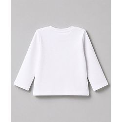 Bonfino 100% Cotton Knit Full Sleeves T-Shirt & Pyjama Night Suit with Tulip Print - White