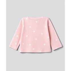 Bonfino 100% Cotton Knit Front Open Full Sleeves T-Shirt & Pyjama Night Suit with Heart Floral & Polka Dot Print Pack of 3 - Pink Peach White