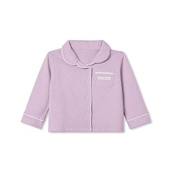 Bonfino 100% Cotton Knit Full Sleeves Co-Ords Shirt & Pyjama Night Suit - Lilac